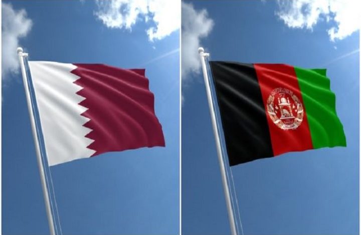 Afghan Qatar Flags